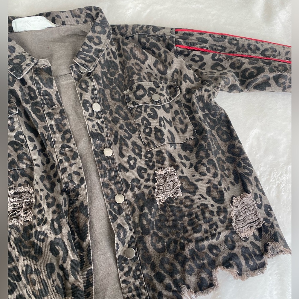 Cheetah Print Jean Jacket